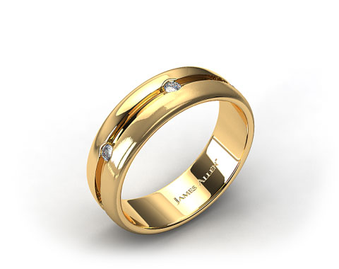 14k Yellow Gold 7.5mm Half-Bezel Diamond Eternity Ring